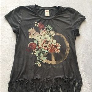 Grayish faux, hippy shirt